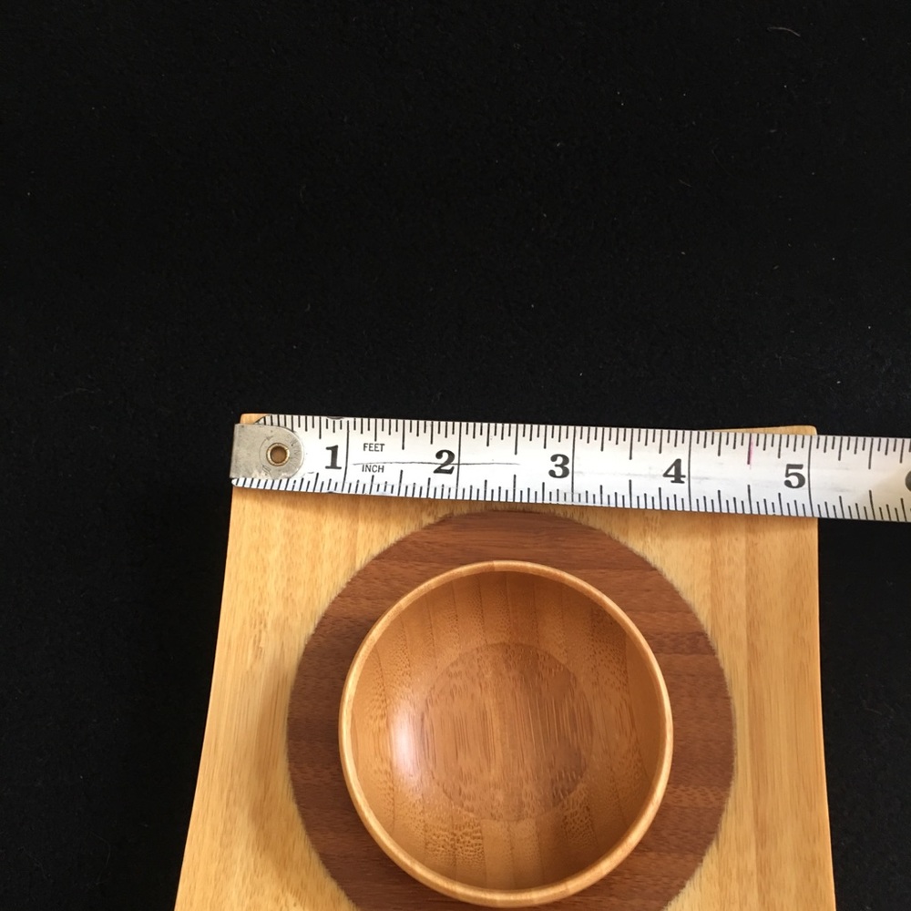 Mid Century Modern Handmade Wood Bowl & Plate - Picture 4 of 7